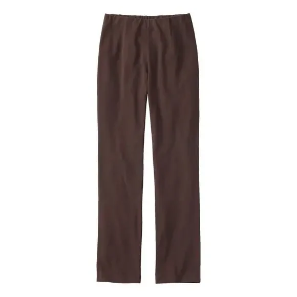 L.L. Bean Women's Perfect Fit Slim Straight Pull-On Jersey Pants Brown - Medium - Picture 1 of 9